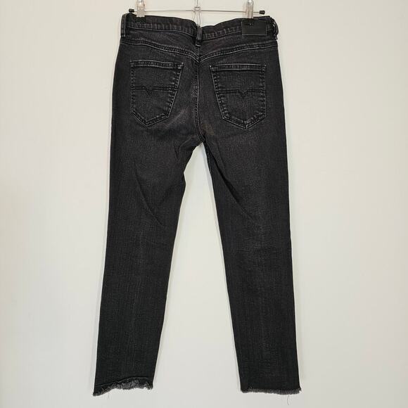 Diesel Belthy Ankle Regular Slim Straight Low Waist 084JS Black Jeans Size 27 - Picture 3 of 15